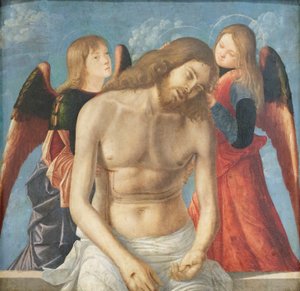Døde Kristus støttet av to engler av Vittore Carpaccio