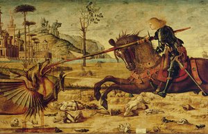 St. George Killing the Dragon, 1502-07 (detalj av 428017)