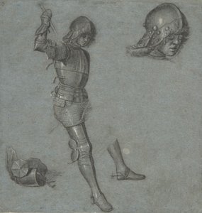 Studier av en sittende ungdom i rustning, ca. 1505. av Vittore Carpaccio