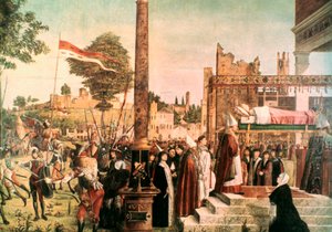 The Legend of St. Ursula: Martyrdom and Funeral of St. Ursula, 1493 av Vittore Carpaccio