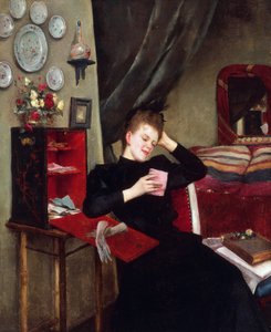 Søte minner, maleri av Vittorio Matteo Corcos (1859-1933), olje på lerret, 50x61 cm