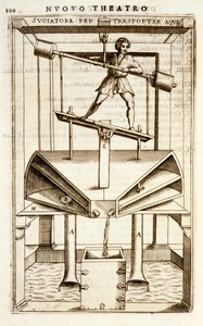 Hydraulisk pumpemaskin for vann i bevegelse, 1607