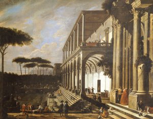 Fest i Villa of Poggioreale, av Viviano Codazzi (ca. 1604-1670)