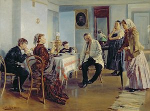 Ansettelse av en hushjelp, 1891-92 av Vladimir Egorovic Makovsky