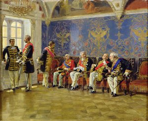 Waiting for an Audience, 1904 (olje på tre) av Vladimir Egorovic Makovsky
