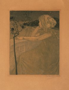 Meditasjon på balkongen, 1899-1900. av Vojtěch Preissig