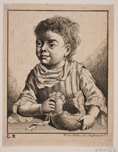 En liten jente, halvfigur