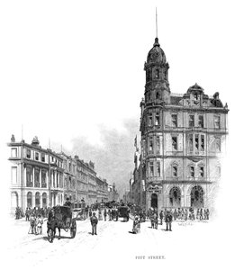 Pitt Street, Sydney, New South Wales, Australia, 1886. av WC Fitler