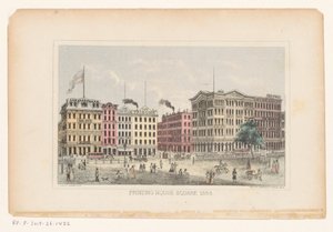 Park Row, Manhattan Trykkeritorget 1868 (tittel på objekt) av W.C. Rogers and Co.