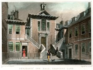 Serjeants' Inn Hall, Chancery Lane, London, c1830. av WH Bond