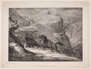En scene fra Mount St. Bernard Pass av WIlhelm Heuer