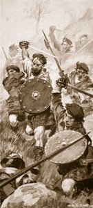 The Highlanders i slaget ved Killiecrankie, 27. juli 1689 (litho)