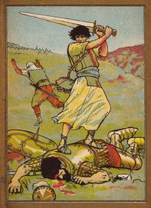 David og Goliat (farge litho)