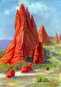 The Garden of the Gods i Colorado, ca. 1880 (gravering) av W. (after) Kranz