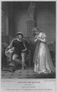 Mål for mål. Akt 2. Scene 4. Angelo og Isabella, 1797. av W. C. Wilson