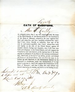 Lojalitet ed av Wm. Cuddy of Missouri, County of St. Louis av W. Cuddy