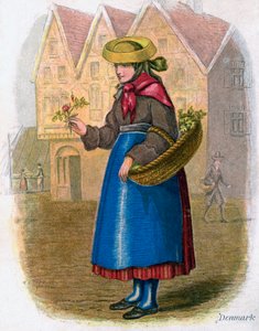 Dansk kvinne som selger blomster, 1809.