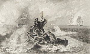 Slaget ved Lake Erie (litho) av John Ward Dunsmore