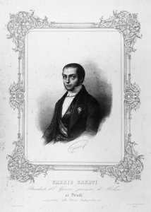 Portrett av Gabrio Casati (1798-1873), italiensk politiker som var statsminister i kongeriket Sardinia, gravering