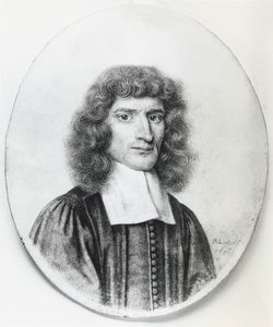 Portrett av Isaac Barrow (1630-1677), engelsk kristen teolog og matematiker, gravering