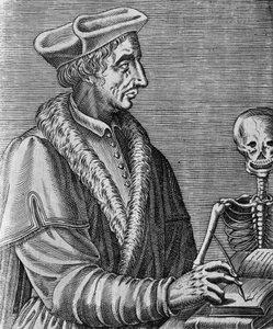 Portrett av Jean Francois Fernel (1497-1558), fransk lege, astronom og matematiker, gravering av Nicolas II de Larmessin (ca 1638-1694)