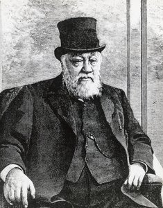 Portrett av Stephanus Johannes Paulus Kruger (1825-1904), president for den sørafrikanske republikken (eller Transvaal), ledet boerkrigen mot engelskmennene, gravering