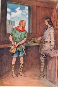 En sjømann gir Horatio et brev fra Hamlet, fra 