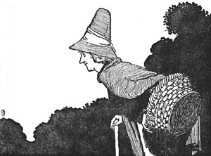 Og møtte en gammel kvinne med en kurv full av bær, c1930 av William Heath Robinson