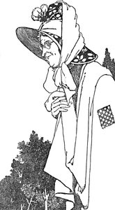 Hun hadde på seg en stor hatt, med de vakreste blomster på, c1930 av William Heath Robinson