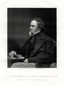 Edward Geoffrey Smith-Stanley, 14. jarl av Derby, britisk statsmann, c1850-1899. av W. Holl