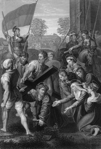 Fallet på veien til Golgata, ca 1820-tallet. av W. Holl