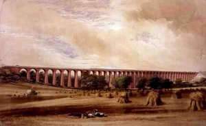 Welwyn Viaduct, ca. 1850 (akvarell på papir) av W. Humber