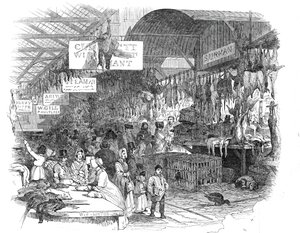Leadenhall Market, julaften, 1845. av W. J. Linton