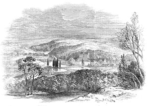 Reinhardsbrunn, Gotha - fra Hans Kongelige Høyhet Prins Alberts tegning, 1845. av W. J. Linton