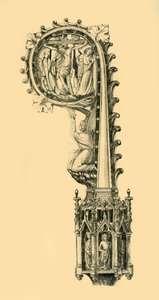 Leder for en pastoral stab, 1300-tallet, 1881.