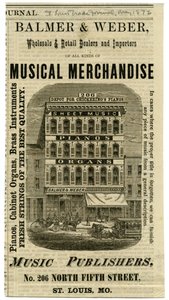 Balmer og Weber Engros- og detaljforhandlere og importører av musikalske varer, 206 North Fourth Street. av W. Mackwitz