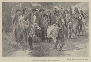Oglethorpes intervju med Tomochichi (litho) av W. P. Snyder