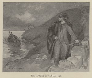 Fangsten av Nathan Hale (litho) av W. P. Snyder