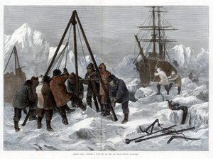 Arctic Life, Cutting a Way Out of the Ice fra Winter Quarters, 1875 av W. Palmer