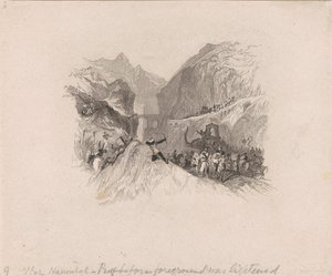 Hannibal passerer Alpene (vignett)