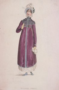 En kvinne i en gåkjole, c1810
