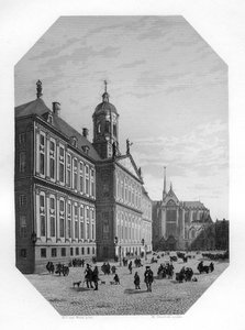 Rådhuset i Amsterdam, Nederland, c1870