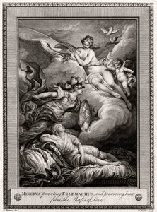 Minerva beskytter Telemachus og bevarte ham fra kjærlighetens aksler, 1775.