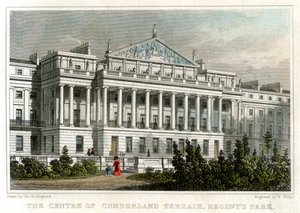 Sentrum av Cumberland Terrace, Regents Park, London, 1829.