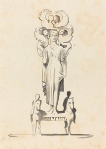 Bronsefigur av Minerva, funnet i Barrowof Achilles av W. Walton after John Flaxman