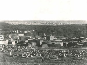 Bypanorama fra Sulhieh, Damaskus, osmanske Syria, 1895.