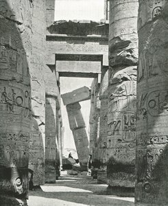 Kolonner i Hypostyle Hall, Karnak, Egypt, 1895.