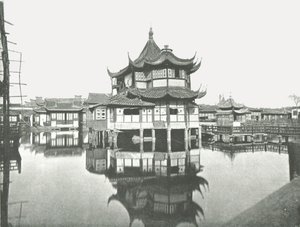 En av de offentlige tehagene, Shanghai, Kina, 1895. av W and S Ltd