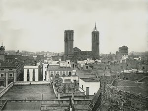 En del av den gamle byen med katedralen, Barcelona, Spania, 1895. NOT av W and S Ltd