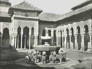 The Court of the Lions, Alhambra, Granada, Spania, 1895. av W and S Ltd